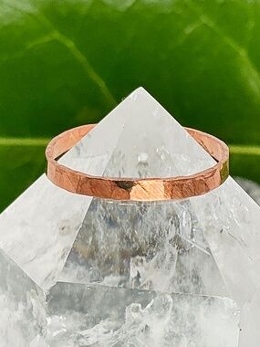 Raw Copper Ring Size 8 Jewelry Minimal Thin Hammered Solid Handcrafted Made USA